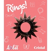 Чёрное эрекционное кольцо Rings Cristal - Lola Games - в Чебоксарах купить с доставкой