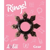 Чёрное эрекционное кольцо Rings Gear - Lola Games - в Чебоксарах купить с доставкой