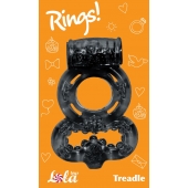 Чёрное эрекционное кольцо Rings Treadle с подхватом - Lola Games - в Чебоксарах купить с доставкой