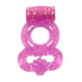 Розовое эрекционное кольцо Rings Treadle с подхватом - Lola Games - в Чебоксарах купить с доставкой