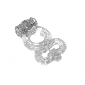 Прозрачное эрекционное кольцо Rings Treadle с подхватом - Lola Games - в Чебоксарах купить с доставкой