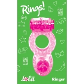 Розовое эрекционное кольцо с вибрацией Rings Ringer - Lola Games - в Чебоксарах купить с доставкой