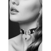 Черный чокер с замком в форме сердца - Bijoux Pour Toi - купить с доставкой в Чебоксарах