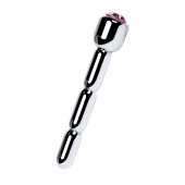 Серебристый уретральный плаг со стразом - 7 см. - ToyFa - купить с доставкой в Чебоксарах