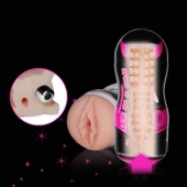 Мастурбатор-вагина Sex In A Can Vibra Vagina Tunnel - Lovetoy - в Чебоксарах купить с доставкой