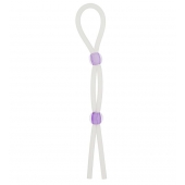 Прозрачное эрекционное кольцо-лассо SILICONE LASSO COCK RING DUAL BEADS - NMC - в Чебоксарах купить с доставкой