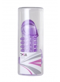 Закрытая фиолетовая насадка с 2 отростками - 13 см. - Toyfa Basic - в Чебоксарах купить с доставкой