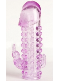 Закрытая фиолетовая насадка с 2 отростками - 13 см. - Toyfa Basic - в Чебоксарах купить с доставкой