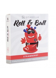 Стимулирующий презерватив-насадка Roll   Ball Strawberry - Sitabella - купить с доставкой в Чебоксарах