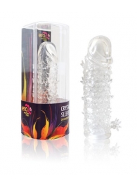 Закрытая прозрачная рельефная насадка Crystal sleeve - 13 см. - Erowoman-Eroman - в Чебоксарах купить с доставкой