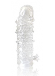 Закрытая прозрачная рельефная насадка Crystal sleeve - 13 см. - Erowoman-Eroman - в Чебоксарах купить с доставкой