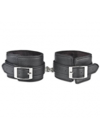 Черные фиксаторы для ног на цепи с мехом внутри - Lux Fetish - купить с доставкой в Чебоксарах