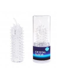 Закрытая рельефная насадка Crystal sleeve с усиками - 12 см. - Erowoman-Eroman - в Чебоксарах купить с доставкой