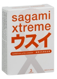 Ультратонкие презервативы Sagami Xtreme SUPERTHIN - 3 шт. - Sagami - купить с доставкой в Чебоксарах