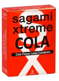 Ароматизированные презервативы Sagami Xtreme COLA - 3 шт. - Sagami - купить с доставкой в Чебоксарах