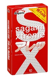 Утолщенные презервативы Sagami Xtreme Feel Long с точками - 10 шт. - Sagami - купить с доставкой в Чебоксарах