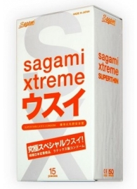 Ультратонкие презервативы Sagami Xtreme SUPERTHIN - 15 шт. - Sagami - купить с доставкой в Чебоксарах