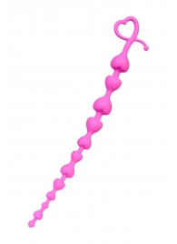 Розовая силиконовая анальная цепочка Long Sweety - 34 см. - ToyFa в Чебоксарах Розовая силиконовая анальная цепочка Long Sweety - 34 см. - ToyFa