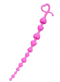 Розовая силиконовая анальная цепочка Long Sweety - 34 см. - ToyFa в Чебоксарах Розовая силиконовая анальная цепочка Long Sweety - 34 см. - ToyFa