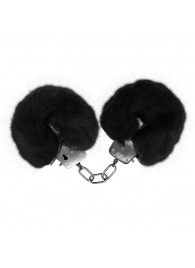 Черные меховые наручники Love с ключиками - Baile - купить с доставкой в Чебоксарах
