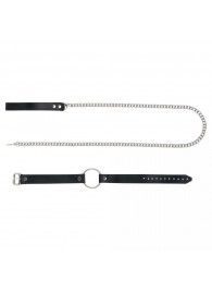 Черный поводок и чокер с кольцом Rada - Rebelts - купить с доставкой в Чебоксарах