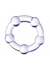 Фиолетовое эрекционное кольцо на пенис с бусинами - Штучки-дрючки - в Чебоксарах купить с доставкой