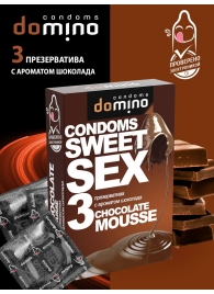 Презервативы для орального секса DOMINO Sweet Sex с ароматом шоколадного мусса - 3 шт. - Domino - купить с доставкой в Чебоксарах