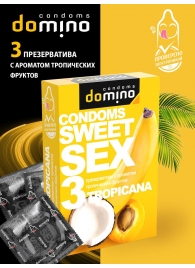 Презервативы для орального секса DOMINO Sweet Sex с ароматом тропических фруктов - 3 шт. - Domino - купить с доставкой в Чебоксарах