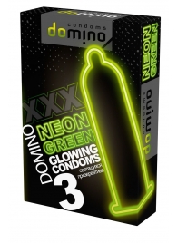 Презервативы DOMINO Neon Green со светящимся в темноте кончиком - 3 шт. - Domino - купить с доставкой в Чебоксарах