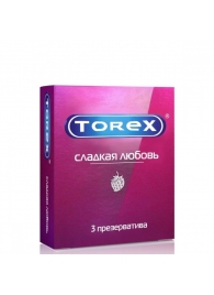 Презервативы Torex  Сладкая любовь  с ароматом клубники - 3 шт. - Torex - купить с доставкой в Чебоксарах