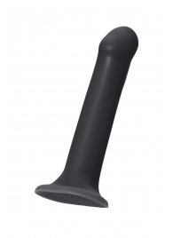 Черный фаллос на присоске Silicone Bendable Dildo L - 19 см. - Strap-on-me - купить с доставкой в Чебоксарах