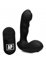 Черный стимулятор простаты Alpha-Pro 7X P-Milker Silicone Prostate Stimulator with Milking Bead - XR Brands - в Чебоксарах купить с доставкой