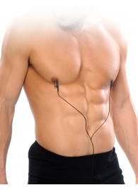 Черные электрические зажимы для сосков Shock Therapy Nipple Clamps - Pipedream - купить с доставкой в Чебоксарах