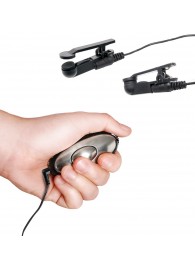 Черные электрические зажимы для сосков Shock Therapy Nipple Clamps - Pipedream - купить с доставкой в Чебоксарах