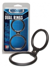 Чёрное двойное эрекционное кольцо Dual Rings Black - Dream Toys - в Чебоксарах купить с доставкой