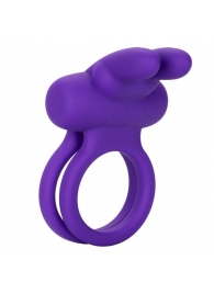 Фиолетовое двойное эрекционное кольцо Silicone Rechargeable Dual Rockin Rabbit - California Exotic Novelties - в Чебоксарах купить с доставкой