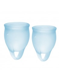 Набор голубых менструальных чаш Feel confident Menstrual Cup - Satisfyer - купить с доставкой в Чебоксарах