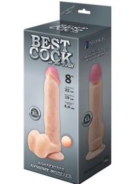 Телесный фаллоимитатор на присоске BEST COCK 8 - 22 см. - LOVETOY (А-Полимер)