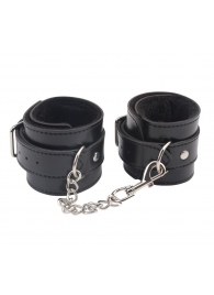 Черные оковы на ноги Obey Me Leather Ankle Cuffs - Chisa - купить с доставкой в Чебоксарах