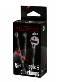 Черные зажимы на соски и клитор на цепочке DELUXE NIPPLE   CLIT CLAMPS - Dream Toys - купить с доставкой в Чебоксарах