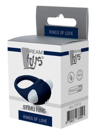 Гладкое синее эрекционное виброкольцо STIMU RING - Dream Toys - в Чебоксарах купить с доставкой