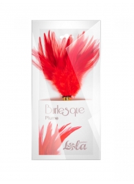 Красный перьевой тиклер Plume - 23 см. - Lola Lingerie - купить с доставкой в Чебоксарах