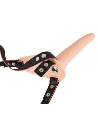 Телесный поясной страпон с вибрацией Vibrating Strap-On - 15,7 см. - Orion - купить с доставкой в Чебоксарах