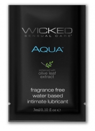 Легкий лубрикант на водной основе с алое Wicked Aqua - 3 мл. - Wicked - купить с доставкой в Чебоксарах