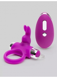 Лиловое виброкольцо с пультом ДУ Remote Control Cock Ring - Happy Rabbit - в Чебоксарах купить с доставкой