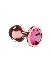 Пробка цвета розового золота с малиновым кристаллом Diamond Ruby Shine S - 7,2 см. - Lola Games - купить с доставкой в Чебоксарах