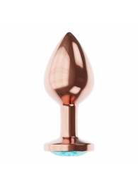 Пробка цвета розового золота с малиновым кристаллом Diamond Topaz Shine L - 8,3 см. - Lola Games - купить с доставкой в Чебоксарах