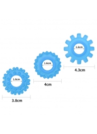 Набор из 3 голубых, светящихся в темноте эрекционных колец Lumino Play - Lovetoy - в Чебоксарах купить с доставкой