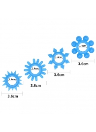 Набор из 4 голубых, светящихся в темноте эрекционных колец Lumino Play - Lovetoy - в Чебоксарах купить с доставкой