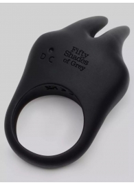 Черное эрекционное виброкольцо Sensation Rechargeable Vibrating Rabbit Love Ring - Fifty Shades of Grey - в Чебоксарах купить с доставкой